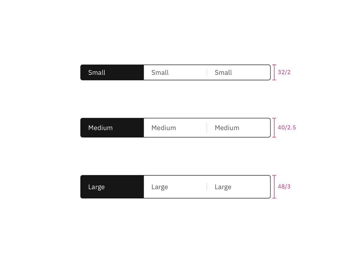 Sizes for content switcher